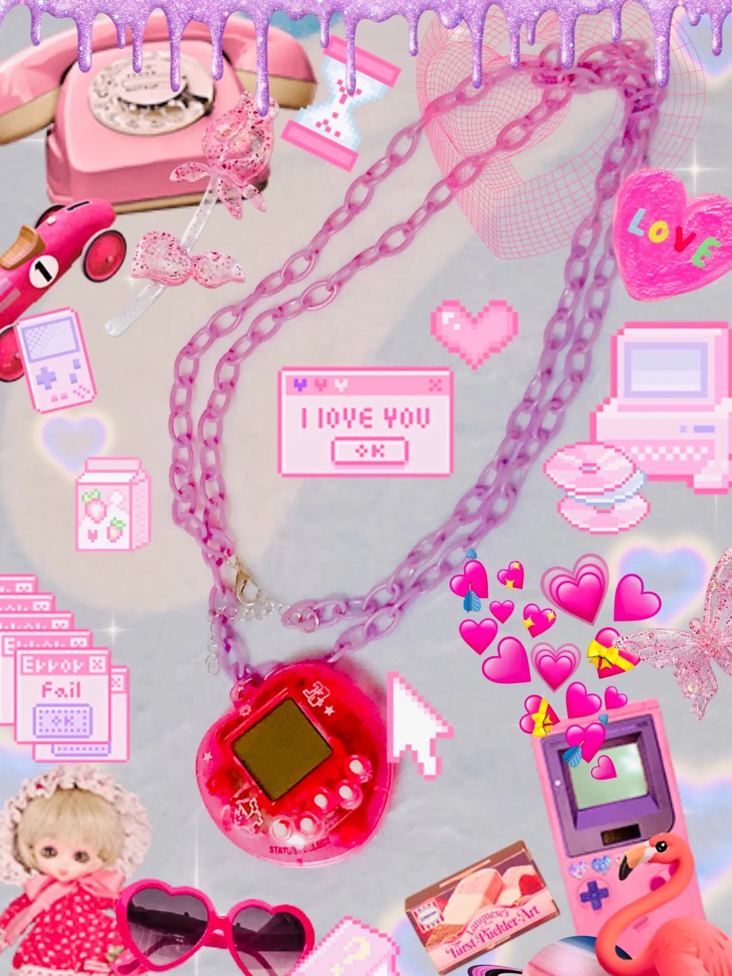 Colar Tamagotchi Roxo