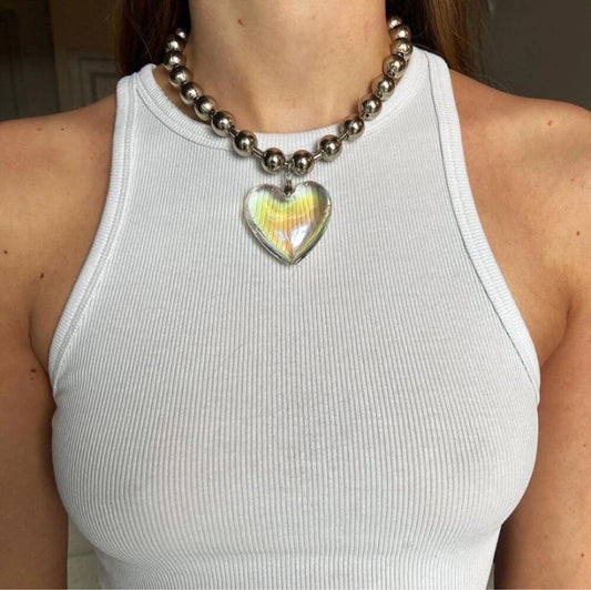 Choker de Coração Transparente