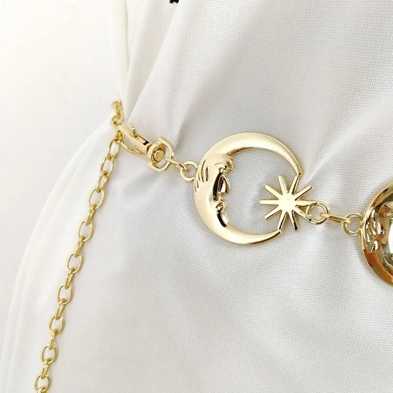 Belly Chain Moon Dourado